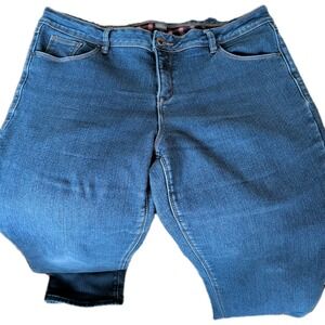 Natural Reflections Women's Flannel Lined Jeans Size 14‎ Inseam 30 Red&Blue Flan